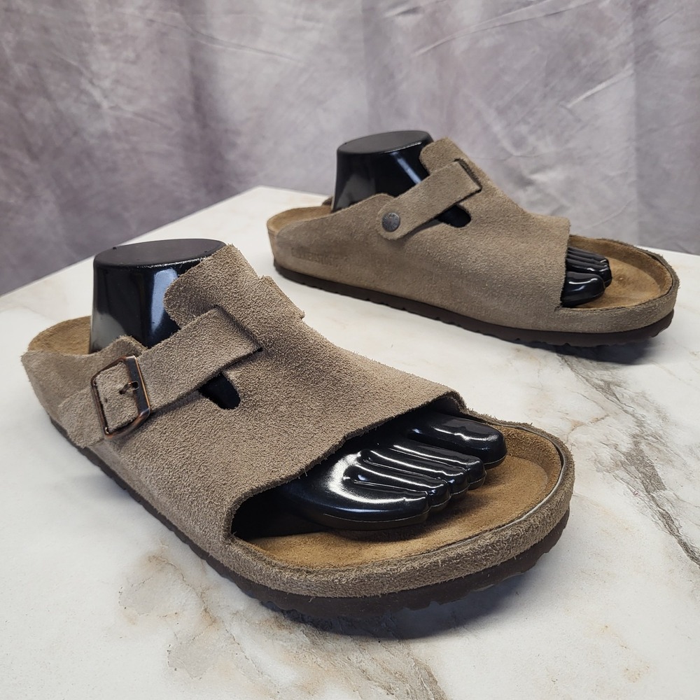 Rare Men's Birkenstock Zürich Taupe Suede Sandals Size 45/12